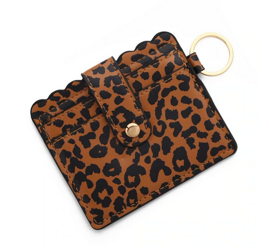 Leopard Scalloped Card Holder