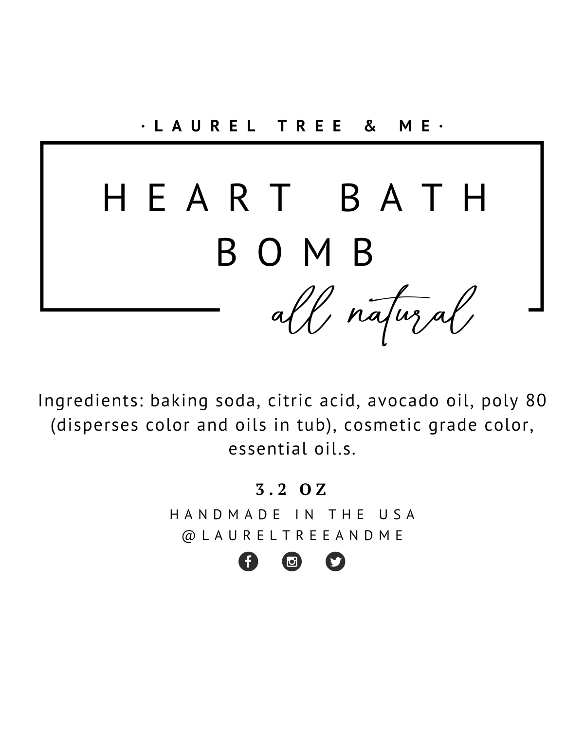 Organic Heart Shaped Bath Bomb