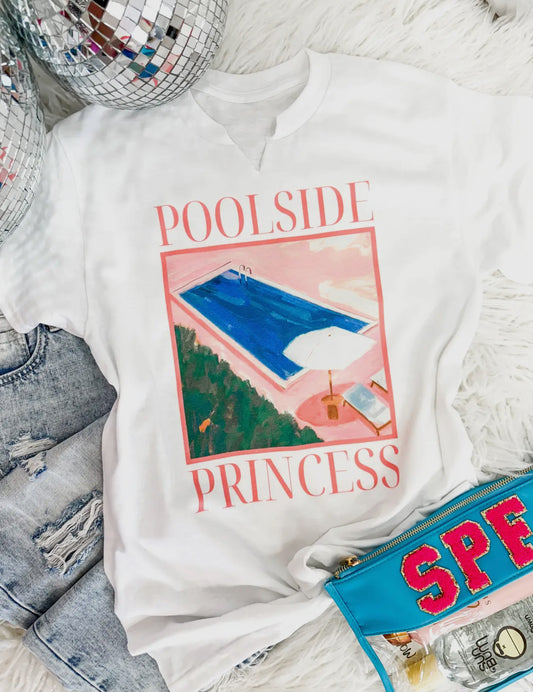 Poolside Princess (cut v neck) tee