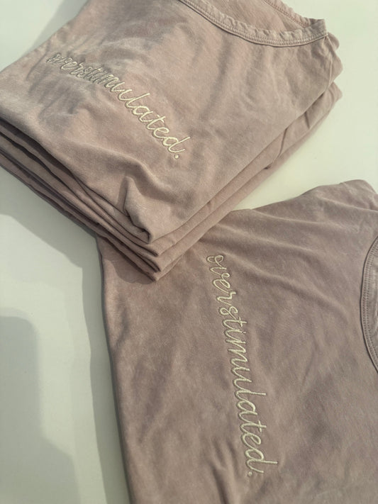 Acid washed embroidered boxy tee