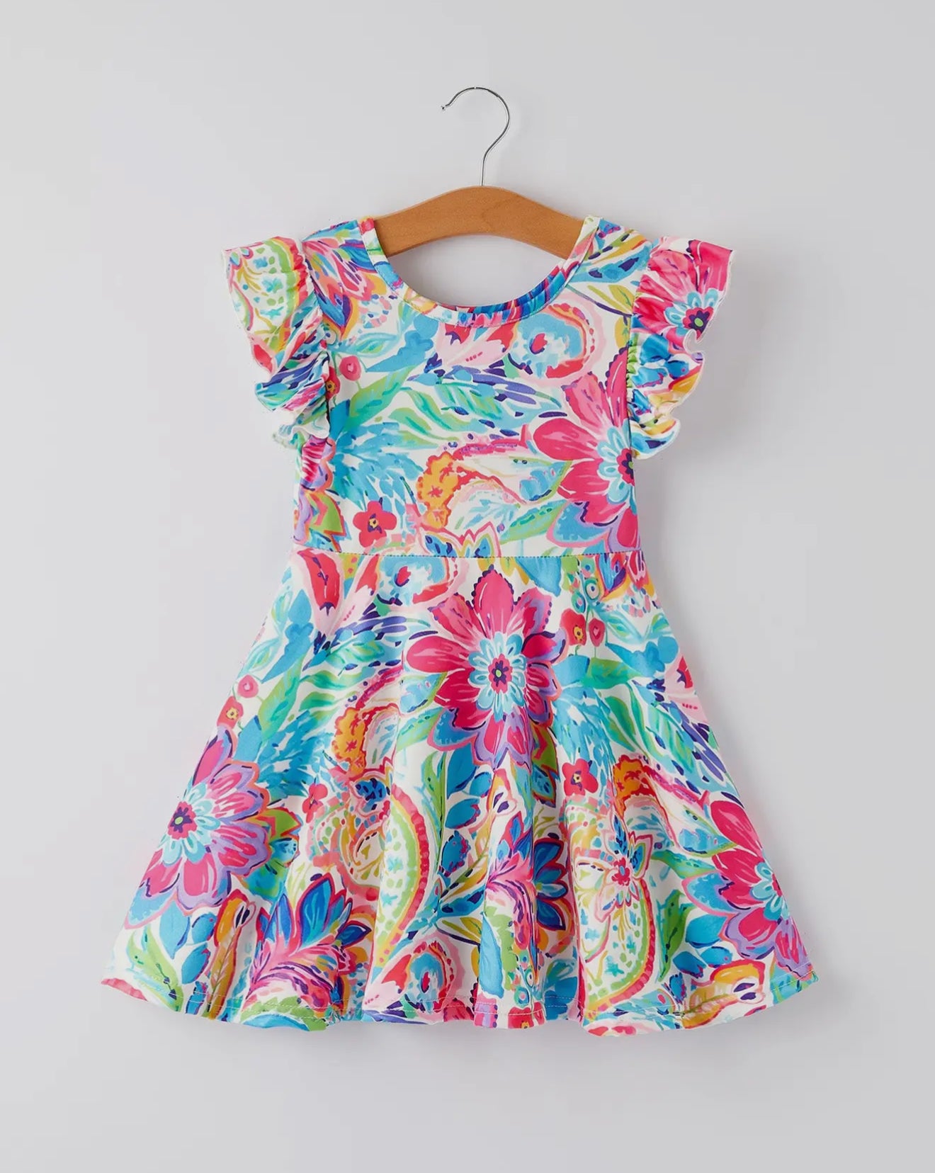 Colorful Floral Twirl Dress