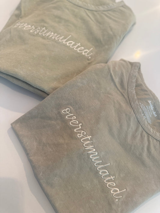 Acid washed embroidered boxy tee