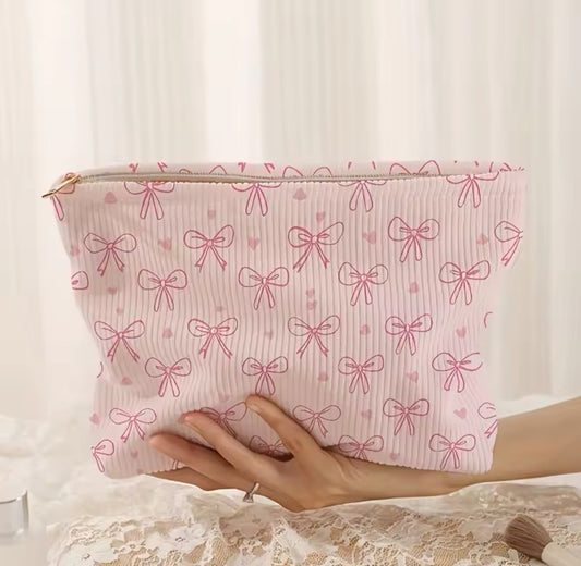 Bows Corduroy Pouch