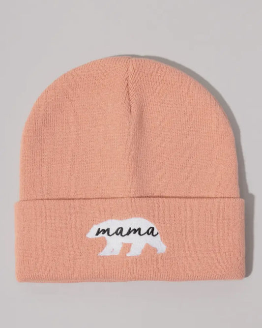 Mama Bear Embroidered Beanie