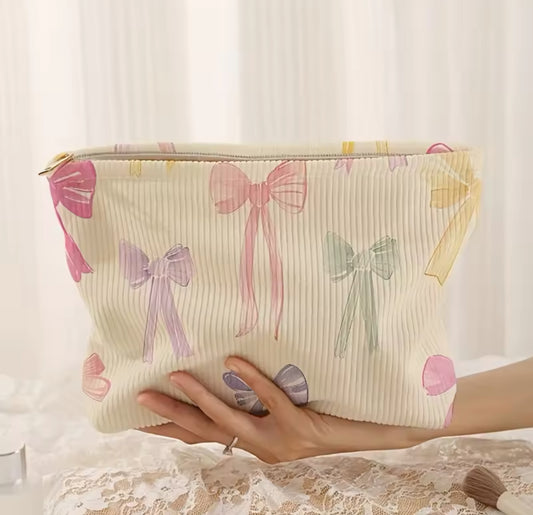 Bows Corduroy Pouch