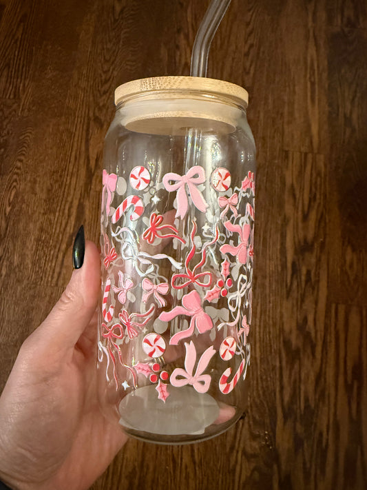 Crochet Bows Can Glass