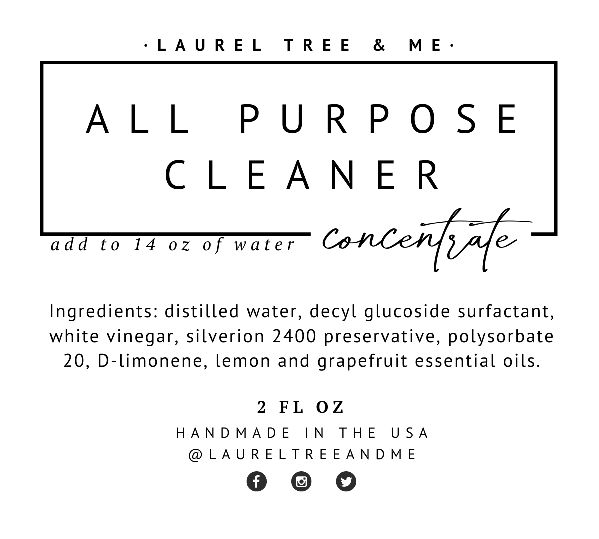 Organic All Purpose Cleaner Concentrate