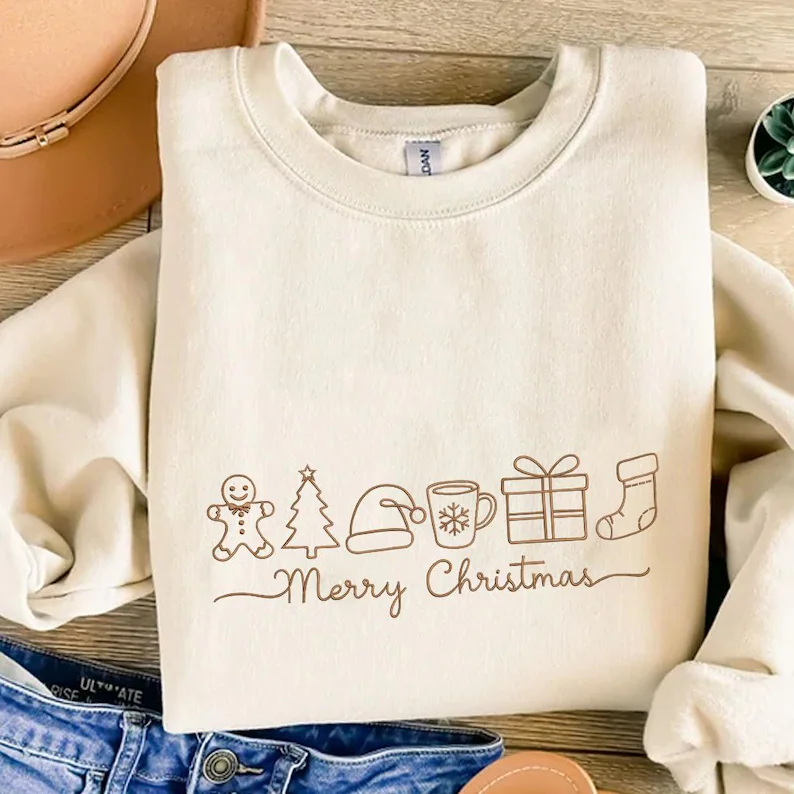 Merry Christmas- Embroidered