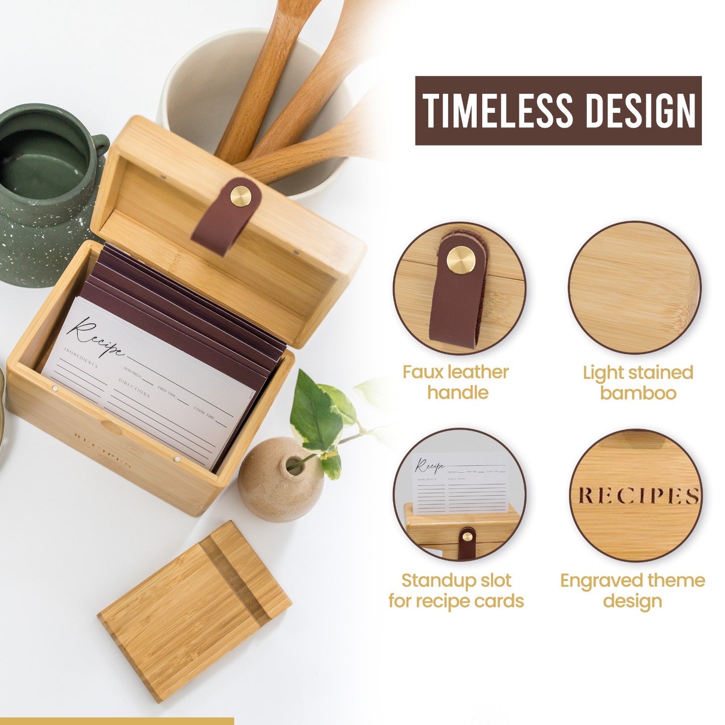 Bamboo Recipe Box