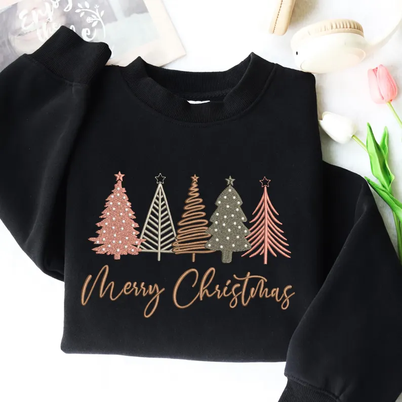 Christmas Trees- Embroidered