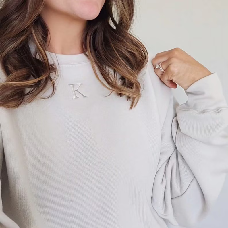 Tonal Initial Pullover