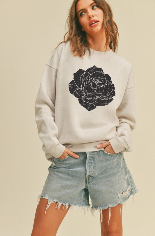 black rose sweatshirt, black graphic sweatshirt