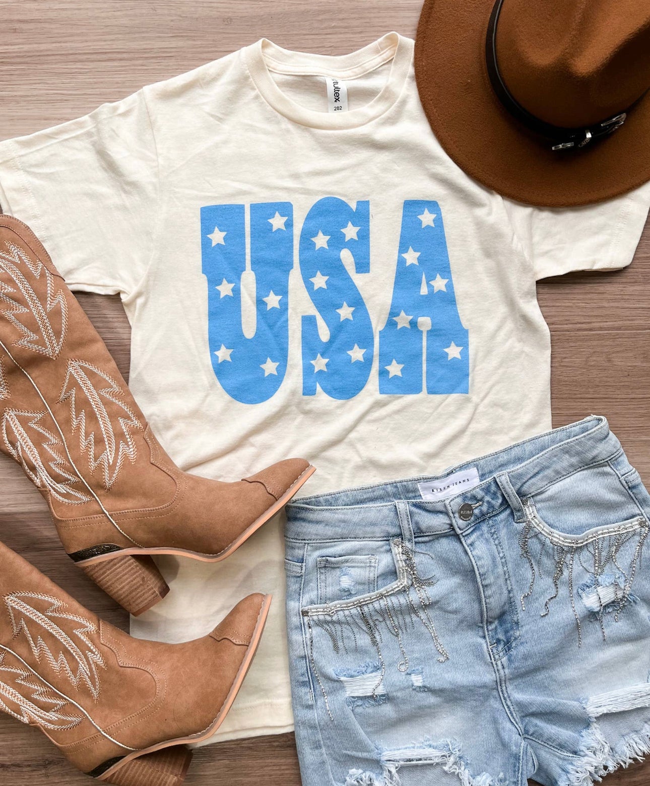 USA Star Natural Tee