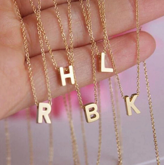 Minimalist sales initial necklace